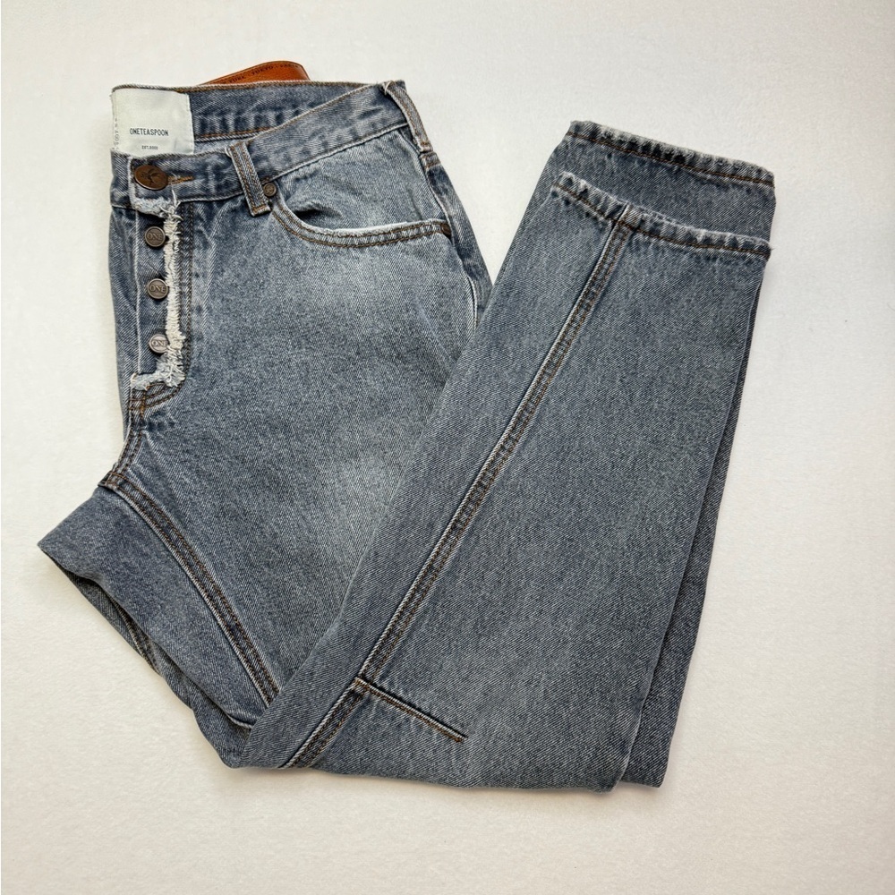 One Teaspoon Blue Straight Jeans Classic Style
